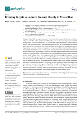 Breeding Targets to Improve Biomass Quality in Miscanthus