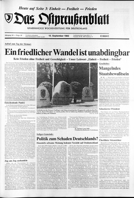 Ein Friedlicher Wandel Ist Unabdingbar Kein Frieden Ohne Freiheit Und Gerechtigkeit - Unser Leitwort „Einheit - Freiheit - Frieden