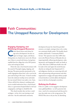 Faith Communities: the Untapped Resource for Development
