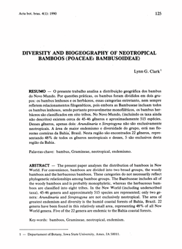 Diversity and Biogeography of Neotropical Bamboos (Poaceae: Bambusoideae)