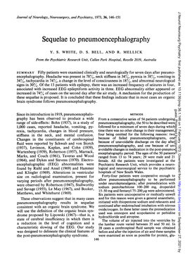 Sequelae to Pneumoencephalography