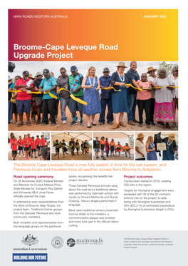 Broome-Cape Leveque Road Upgrade Project