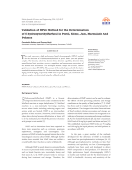 Validation of HPLC Method for the Determination of 5