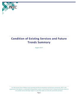 Condition of Existing Services and Future Trends Report