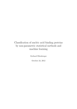 Classification of Nucleic Acid Binding Proteins by Non-Parametric