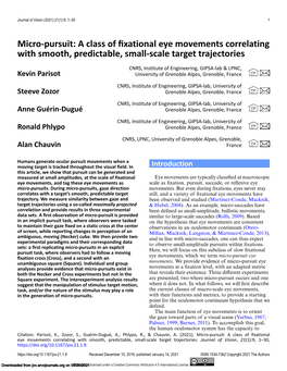 A Class of Fixational Eye Movements Correlating with Smooth, Predictable