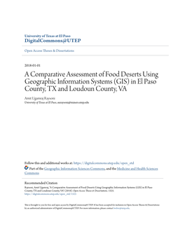 A Comparative Assessment of Food Deserts Using Geographic