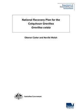 National Recovery Plan for the Colquhoun Grevillea Grevillea Celata