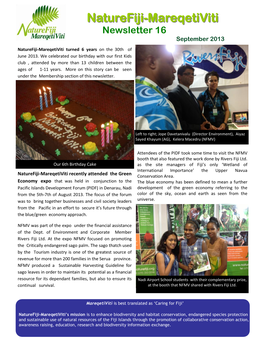 Newsletter 16 September 2013