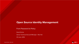 Open Source Identity Management