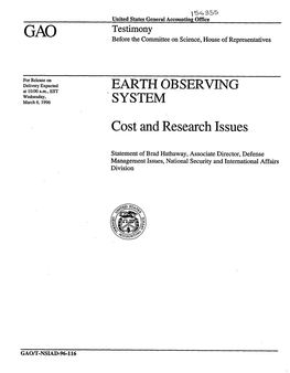 T-NSIAD-96-116 Earth Observing System: Cost and Research Issues