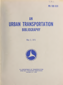 An Urban Transportation Bibliography