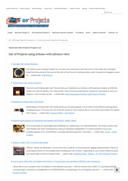 List of Projects Using Arduino with Advance View