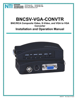 BNC S-Video VGA Converter RCA Composite Connect LCD Monitor