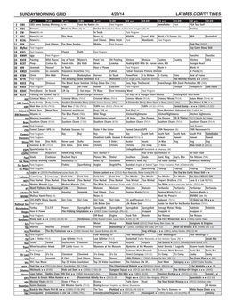 Sunday Morning Grid 4/20/14 Latimes.Com/Tv Times