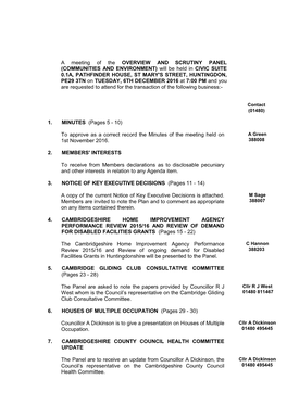 (Public Pack)Agenda Document for Overview and Scrutiny Panel