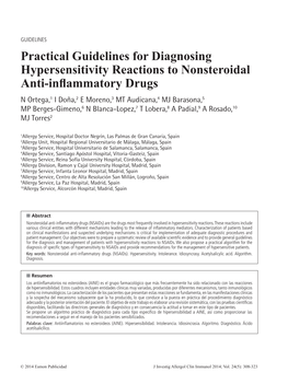 Practical Guidelines for Diagnosing Hypersensitivity Reactions to Nonsteroidal Anti-Inflammatory Drugs