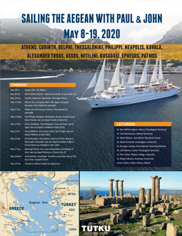 SAILING the AEGEAN with PAUL &JOHN May 8-19, 2020