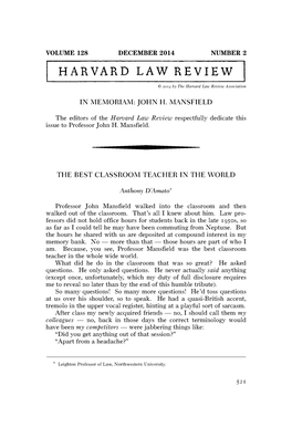 HARVARD LAW REVIEW I © 2014 by the Harvardlaw Review Association