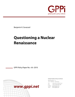 Questioning a Nuclear Renaissance