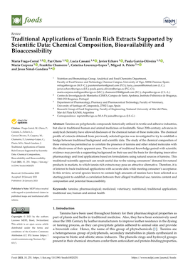 Traditional Applications of Tannin Rich Extracts Supported by Scientiﬁc Data: Chemical Composition, Bioavailability and Bioaccessibility