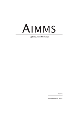 AIMMS Optimization Modeling