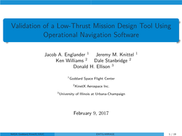 Validation of a Low-Thrust Mission Design Tool Using Operational Navigation Software