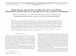 Digenean Parasites of the Bivalve Mollusc Pisidium Amnicum in a Small River in Eastern Finland