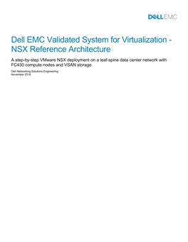 Dell Networking and NSX Data Center with Fc430s and Vsan
