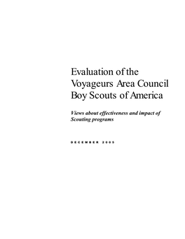 Evaluation of the Voyageurs Area Council Boy Scouts of America
