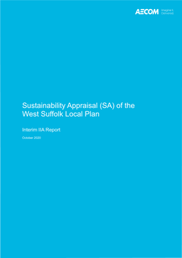 Sustainability Appraisal (SA) of the West Suffolk Local Plan
