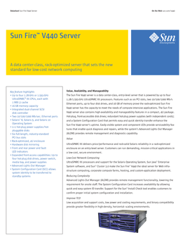 Sun Fire V440 Server Datasheet