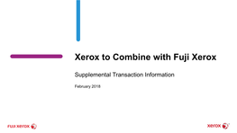 Xerox to Combine with Fuji Xerox