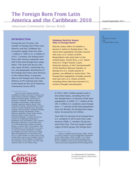 The Foreign Born from Latin America and the Caribbean: 2010