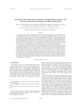 The March 1993 Superstorm Cyclogenesis: Incipient Phase Synoptic- and Convective-Scale Flow Interaction and Model Performance