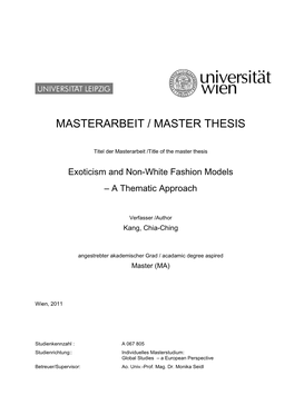 Masterarbeit / Master Thesis