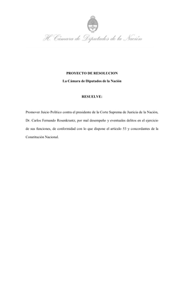 Promover Juicio Político Contra El Presidente De La Corte Suprema De Justicia De La Nación