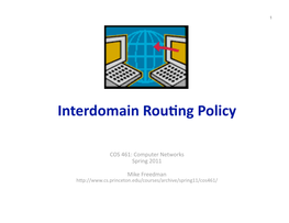 Interdomain Rouyng Policy