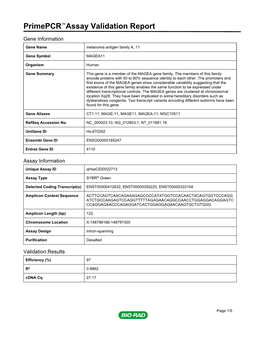 Primepcr™Assay Validation Report