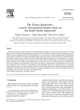 The Tarava Seamounts: a Newly Characterized Hotspot Chain on the South Paci¢C Superswell