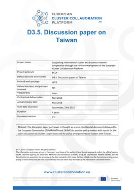 D3.5. Discussion Paper on Taiwan