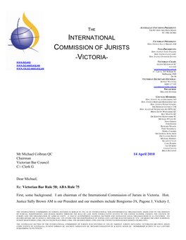 International Commission of Jurists in Victoria