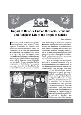 Impact of Baladev Cult on the Socio-Economic and Religious Life of the People of Odisha