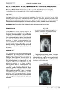 Giant Cell Tumour of Greater Trochanter Apophysis: Case Report