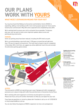 Our Plans Work with Yours What Mcec’S Expansion Means for Your Visit