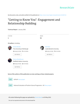 'Getting to Know You': Engagement and Relationship Building