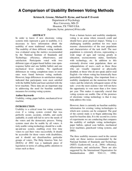 A Comparison of Usability Between Voting Methods