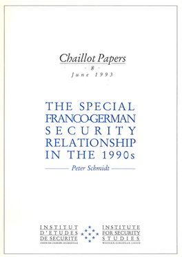 THE SPECIAL FRANCO-GERMAN SECURITY RELATIONSHIP in the 1990S