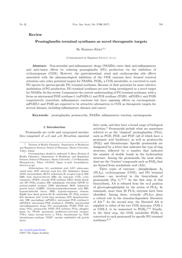 Prostaglandin Terminal Synthases As Novel Therapeutic Targets