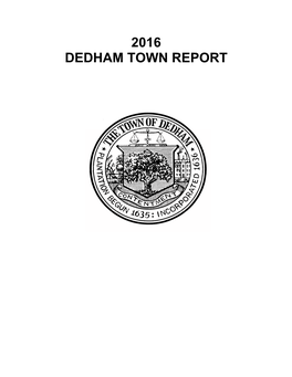 2016 Dedham Town Report
